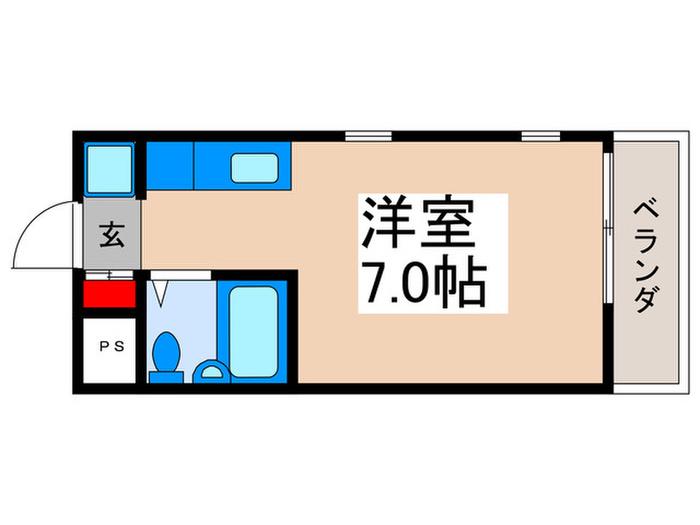 ベルシエロ富浜(ワンルーム/2階)の間取り写真