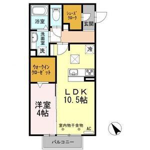 アヴニールN(1LDK/1階)の間取り写真