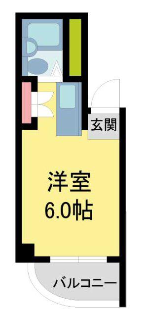 六甲石橋プラザ(1K/3階)の間取り写真