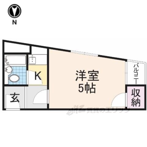 メゾンヒグチ(1K/4階)の間取り写真