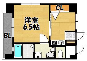 ミフネセントラルベア 荒本(1K/5階)の間取り写真