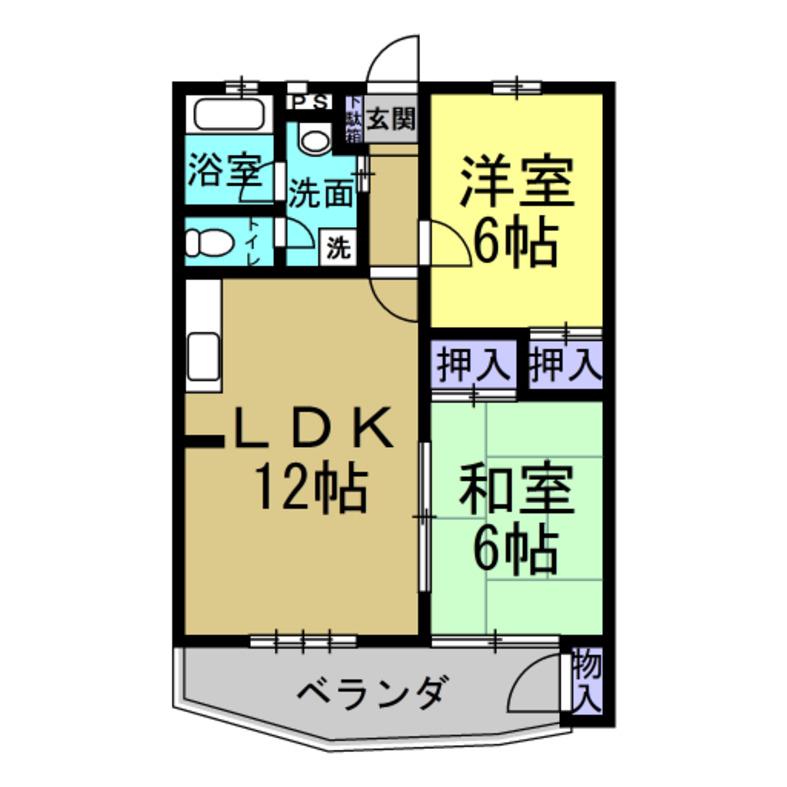 メゾン梅(2LDK/1階)の間取り写真