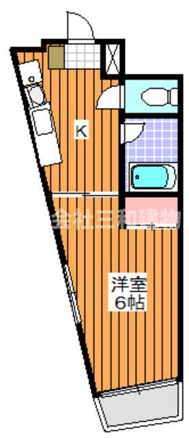 プランドール旭(1K/2階)の間取り写真
