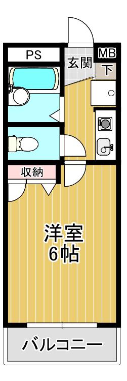グレースビル(1K/3階)の間取り写真