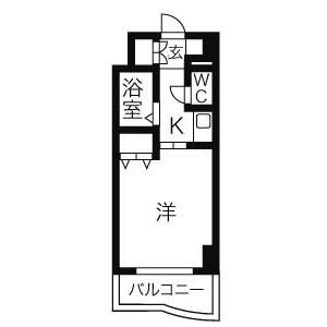 ラ・ポルテ堀田(1K/5階)の間取り写真