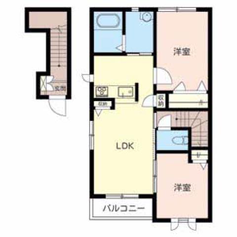 アンビエラ(2LDK/2階)の間取り写真