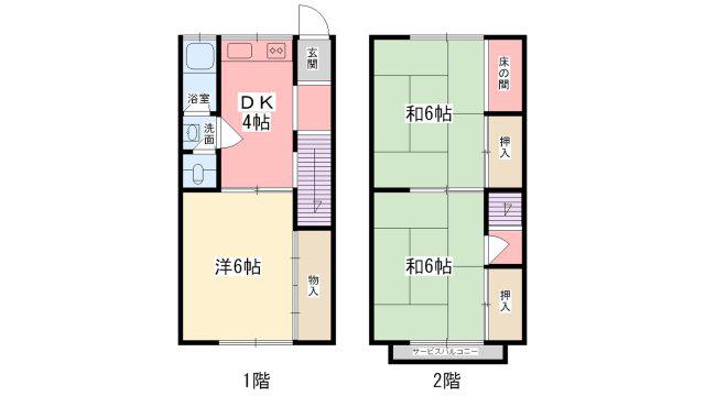 大林荘南棟(3K/1階)の間取り写真
