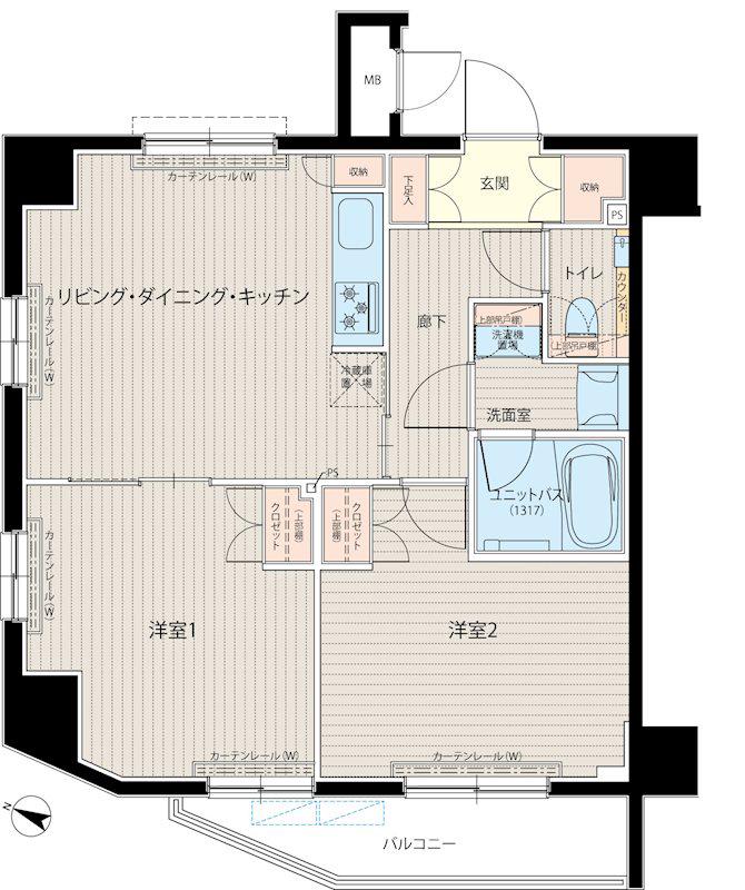 ルーブル中板橋六番館(2LDK/8階)の間取り写真