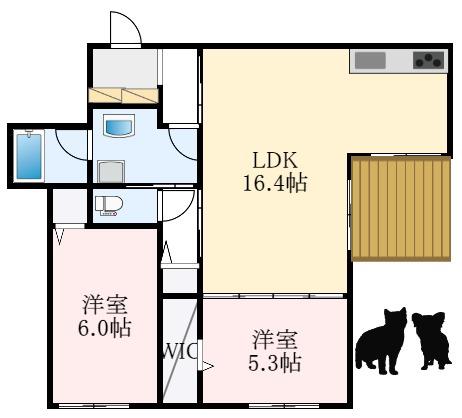 パークテラス(2LDK/3階)の間取り写真