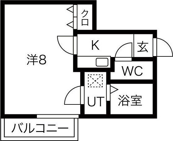 リブレア白金A棟(1K/2階)の間取り写真