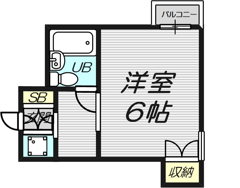 パレドゥナカミヤ(1K/2階)の間取り写真