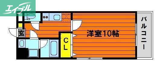 アーバンパレス医大南(1K/3階)の間取り写真