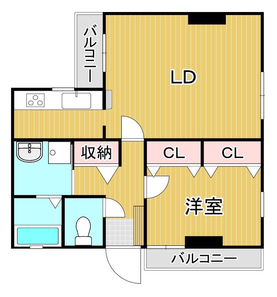 21℃ MEINOHAMA(1LDK/4階)の間取り写真