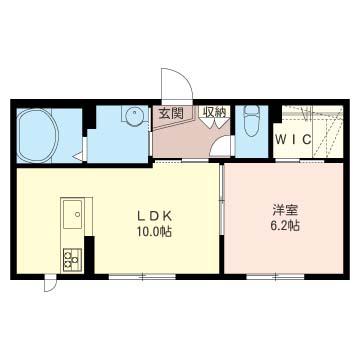 ヴィーナスB(1LDK/1階)の間取り写真