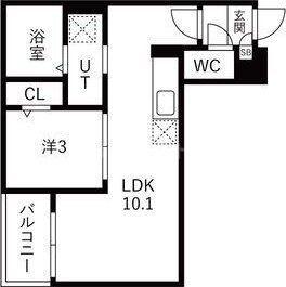 JACK GAMOI(1LDK/3階)の間取り写真