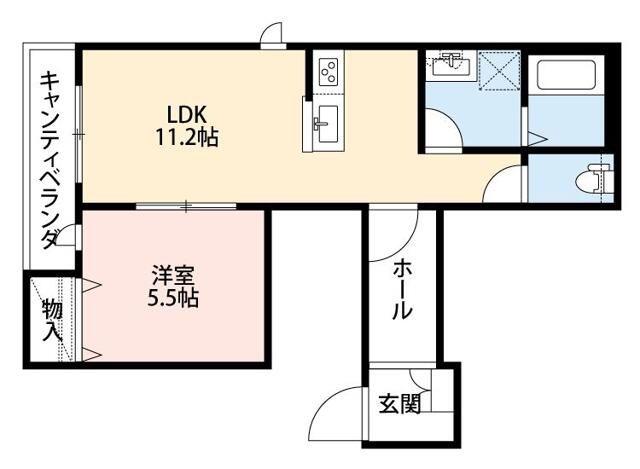 HARTSDALESHONAN(1LDK/2階)の間取り写真