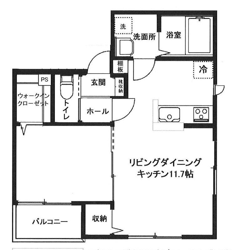 CASA FLORESTA(1LDK/3階)の間取り写真