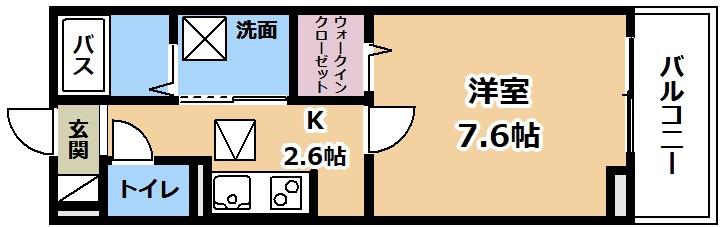 グレイス笠作(1K/1階)の間取り写真