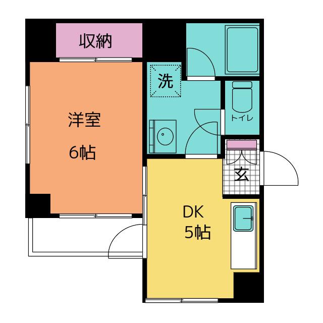 エステート埴原(1DK/3階)の間取り写真