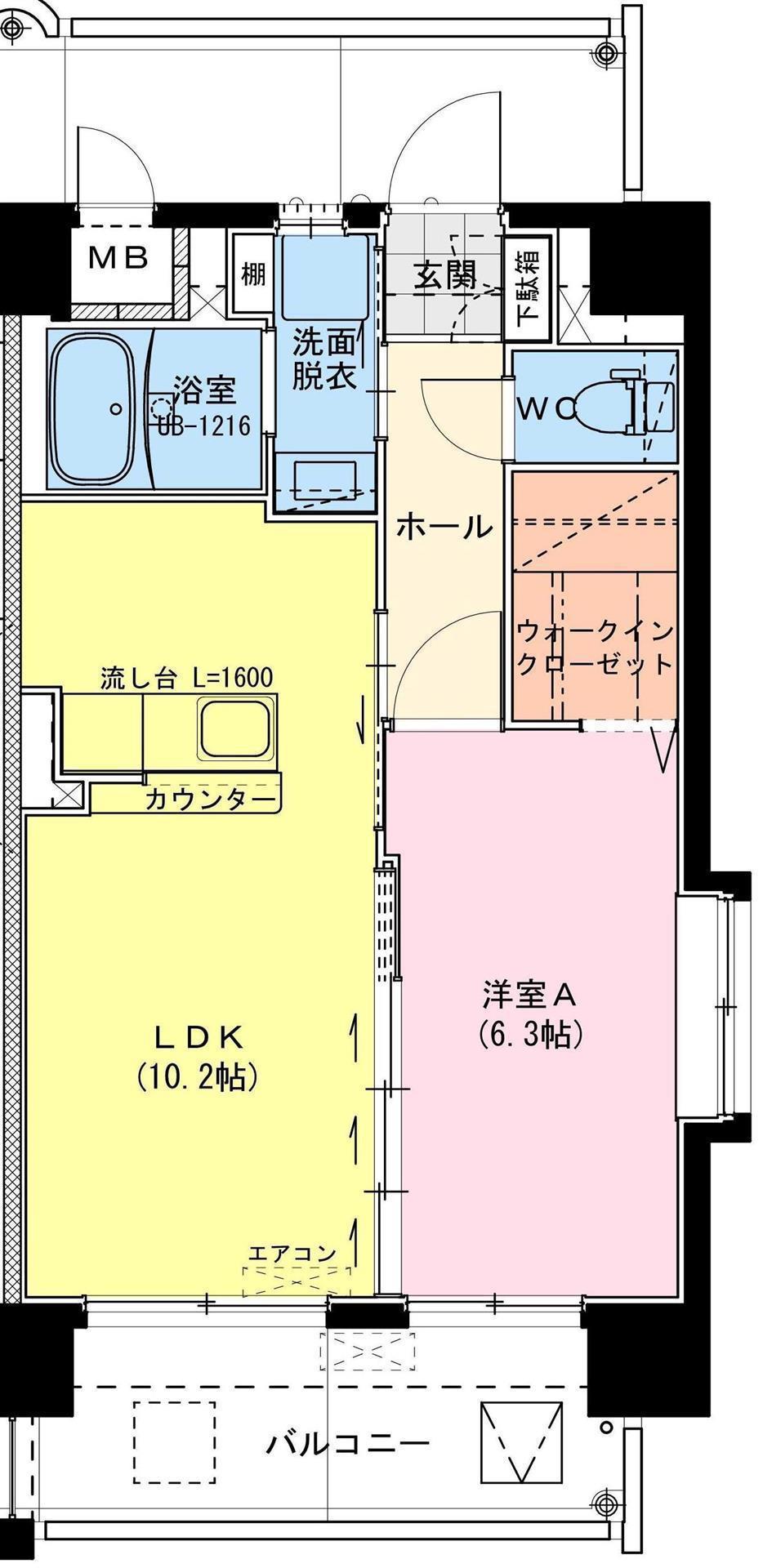 CHIC FORUM JYM (1LDK/7階)の間取り写真