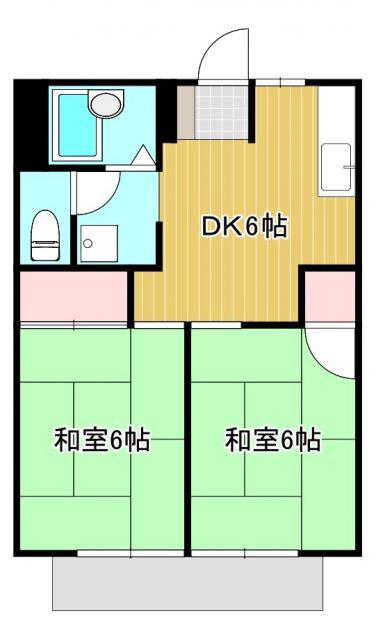 ロイヤルハイツ(2DK/1階)の間取り写真