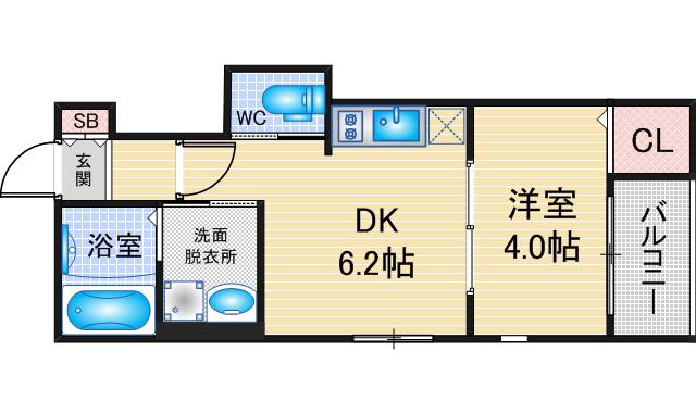 ハーモニーテラス呼続IV(1DK/3階)の間取り写真