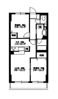豊島区高松2丁目マンション(2LDK/2階)の間取り写真