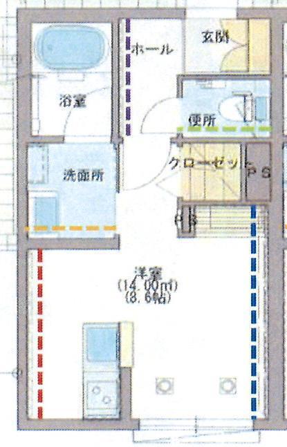 シャーメゾンARTS(ワンルーム/1階)の間取り写真