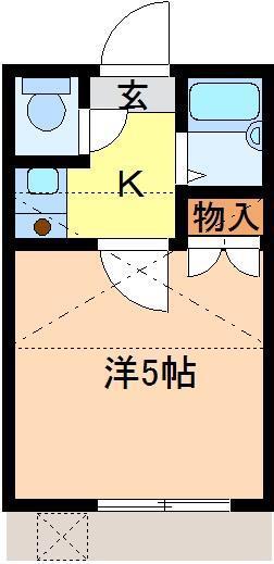 アリス桐生第4(1K/1階)の間取り写真