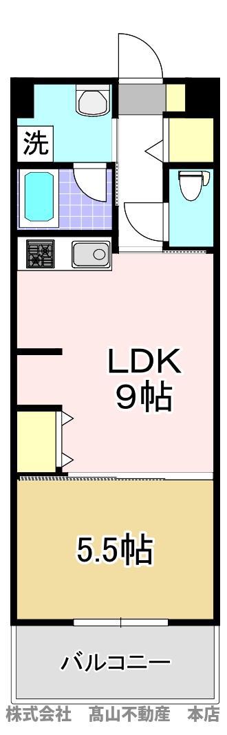 レジェンド桜 参番館(1LDK/4階)の間取り写真