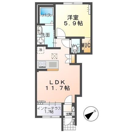 MAISON LA SOEUR (1LDK/1階)の間取り写真