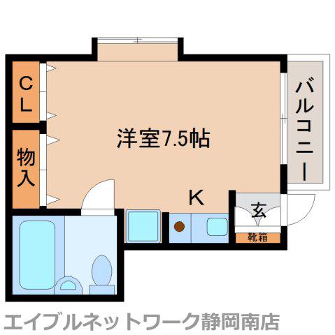 ジュネス(ワンルーム/2階)の間取り写真