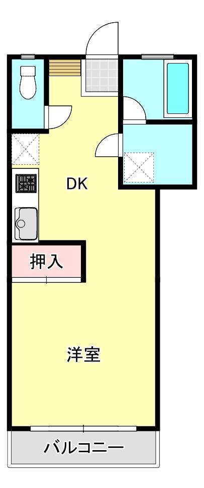 SKビル(1K/3階)の間取り写真