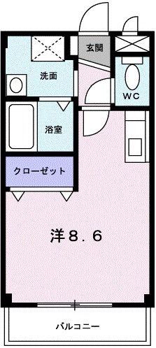 プラードアロージョ(ワンルーム/1階)の間取り写真