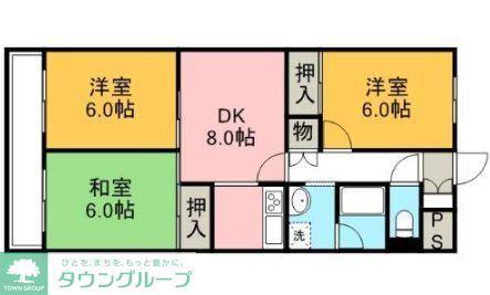 ダンデライアン鵠沼(3LDK/3階)の間取り写真