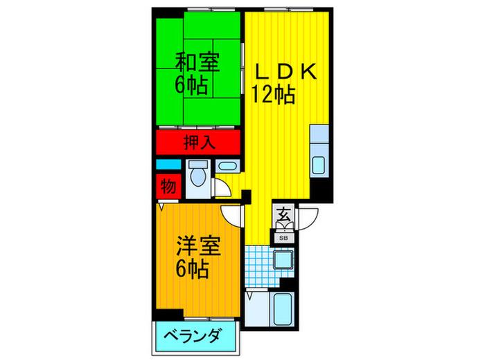 ノルエスタ上島1号館(2LDK/3階)の間取り写真