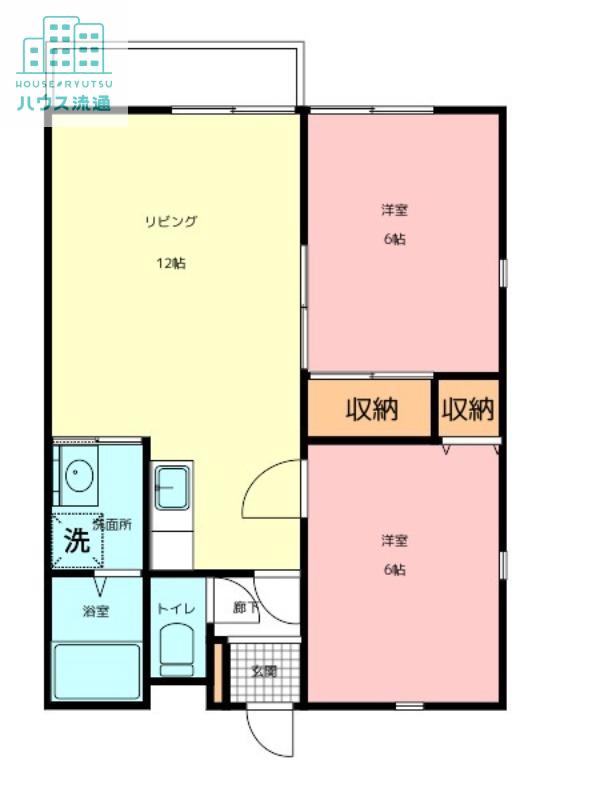ハイツ笹山(2LDK/2階)の間取り写真