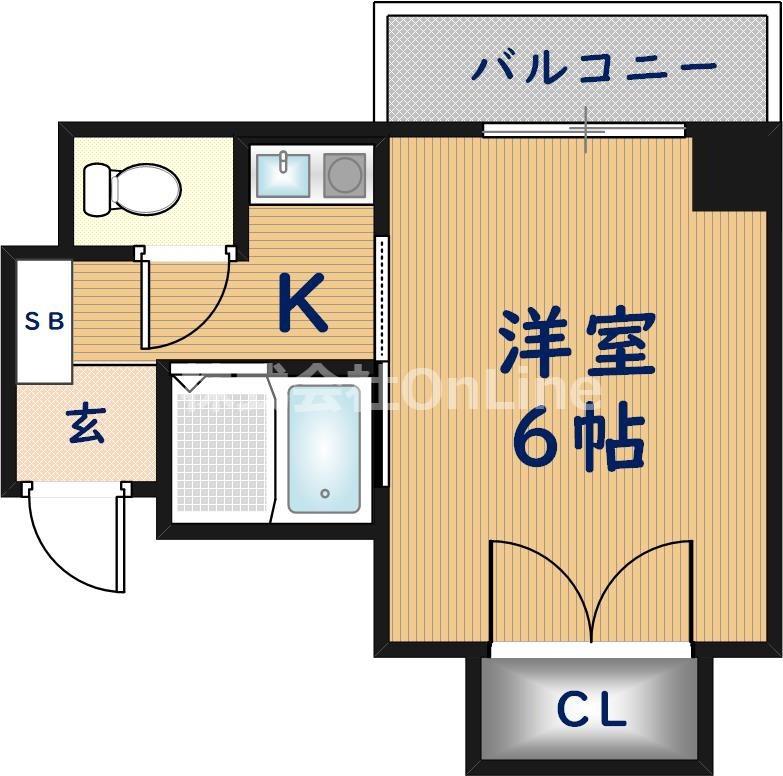 エンゼルハイツ小阪本町(1K/2階)の間取り写真