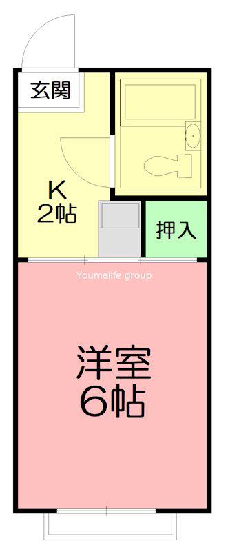 コーポ石井(1K/2階)の間取り写真