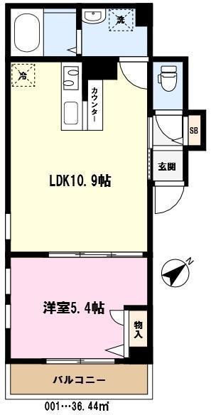 MIYABI(1LDK/1階)の間取り写真