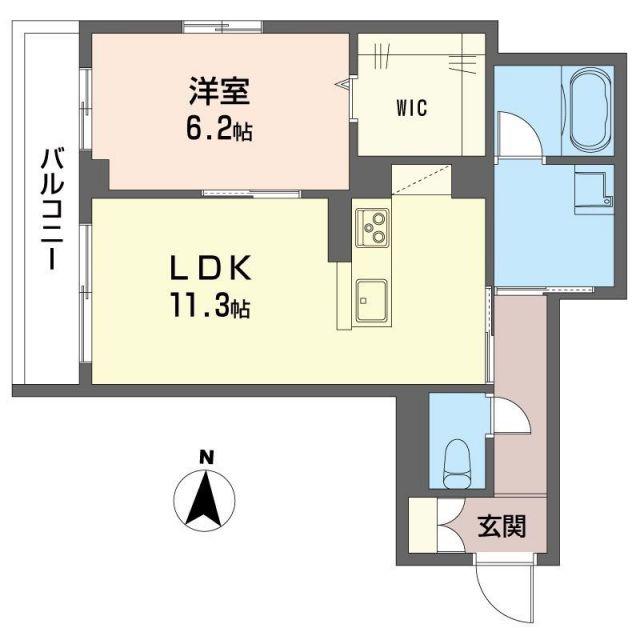 セターレ(1LDK/1階)の間取り写真