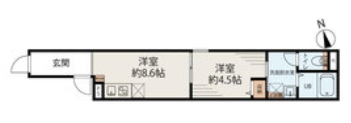 上野松が谷レジデンス(1LDK/3階)の間取り写真