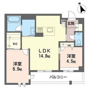 グランパティオ梶ヶ谷(2LDK/4階)の間取り写真