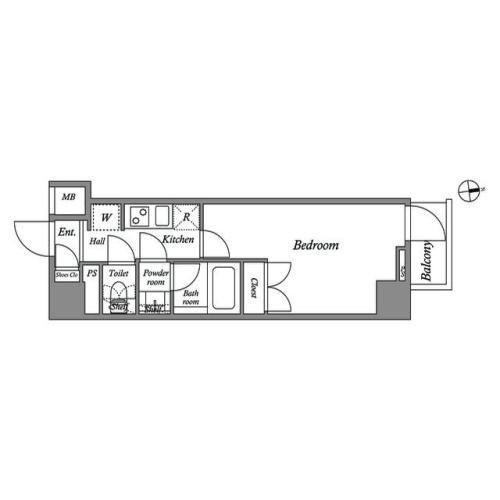 THE RESIDENCE神楽坂I(1K/3階)の間取り写真
