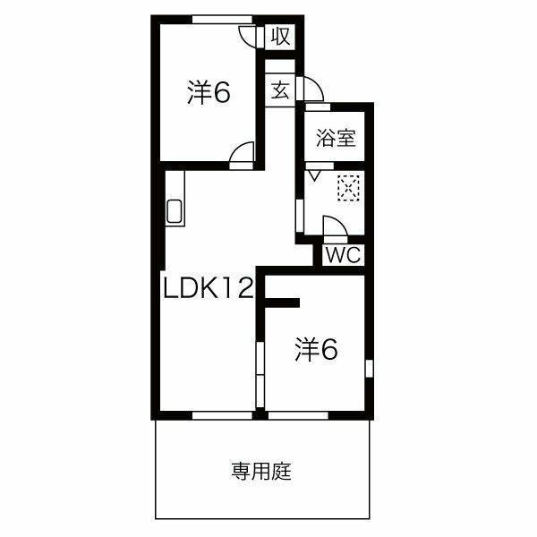 サンコーポNO.7(2LDK/1階)の間取り写真