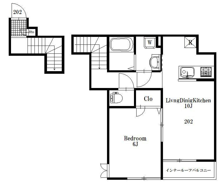 ヴィータリベラ(1LDK/2階)の間取り写真