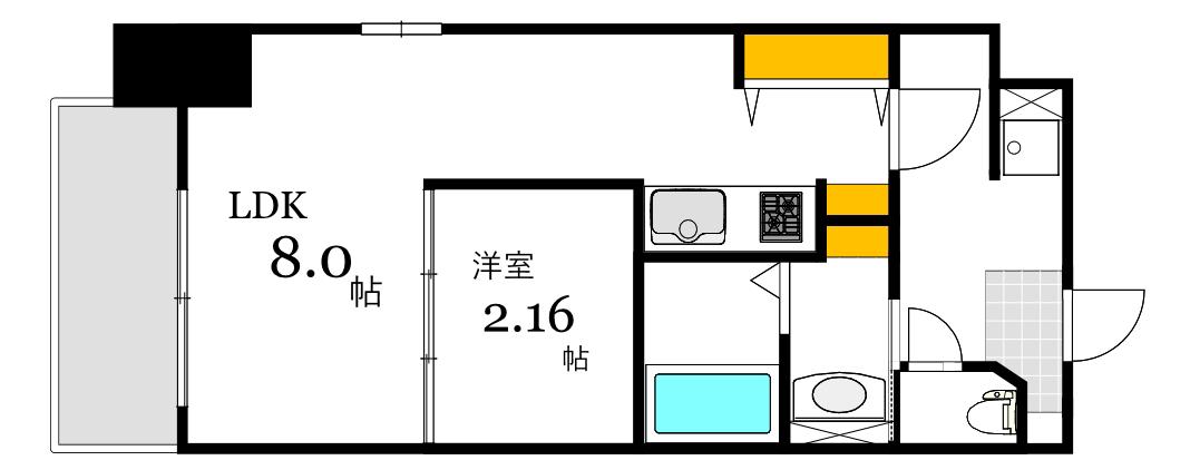 AXIS BLD(1LDK/13階)の間取り写真