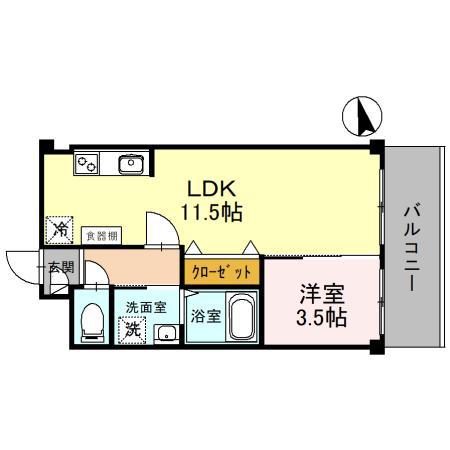 VILLA IZUMI CHUO(1LDK/6階)の間取り写真