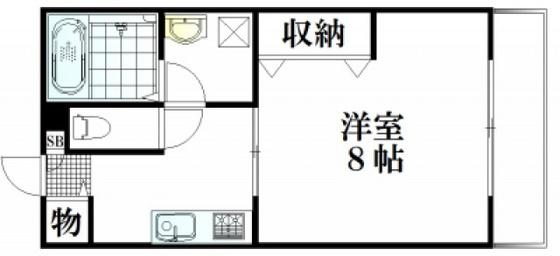 エトワール(1K/1階)の間取り写真
