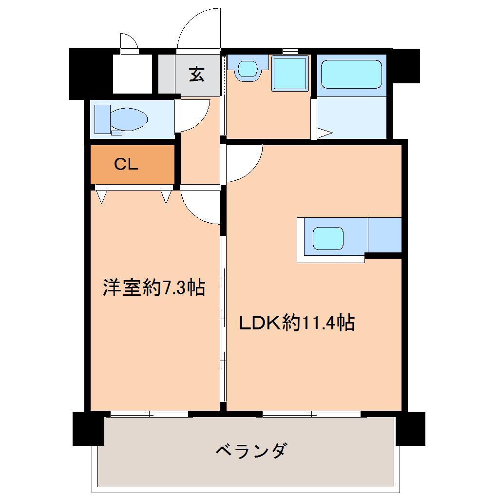 リビエール ノガミ(1LDK/5階)の間取り写真